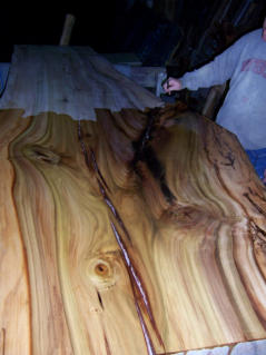 Live edge slab for rustic wood furniture.